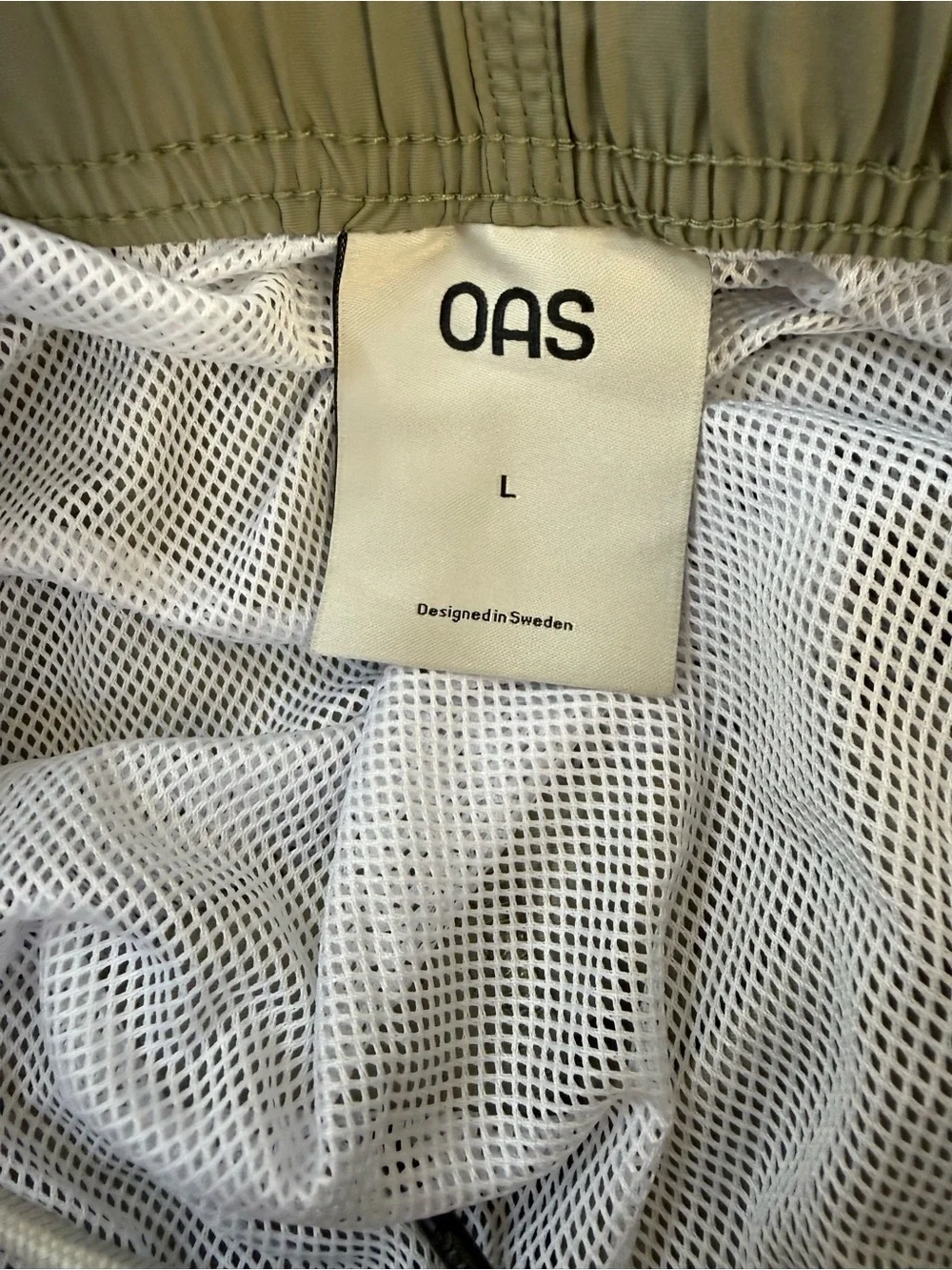 OAS Olive Green Mesh-Lined Swim Shorts